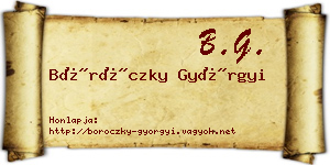 Böröczky Györgyi névjegykártya